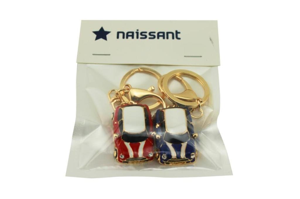Naissant Retro Classic Car Keychain Set Two-Piece (Blue & Red)