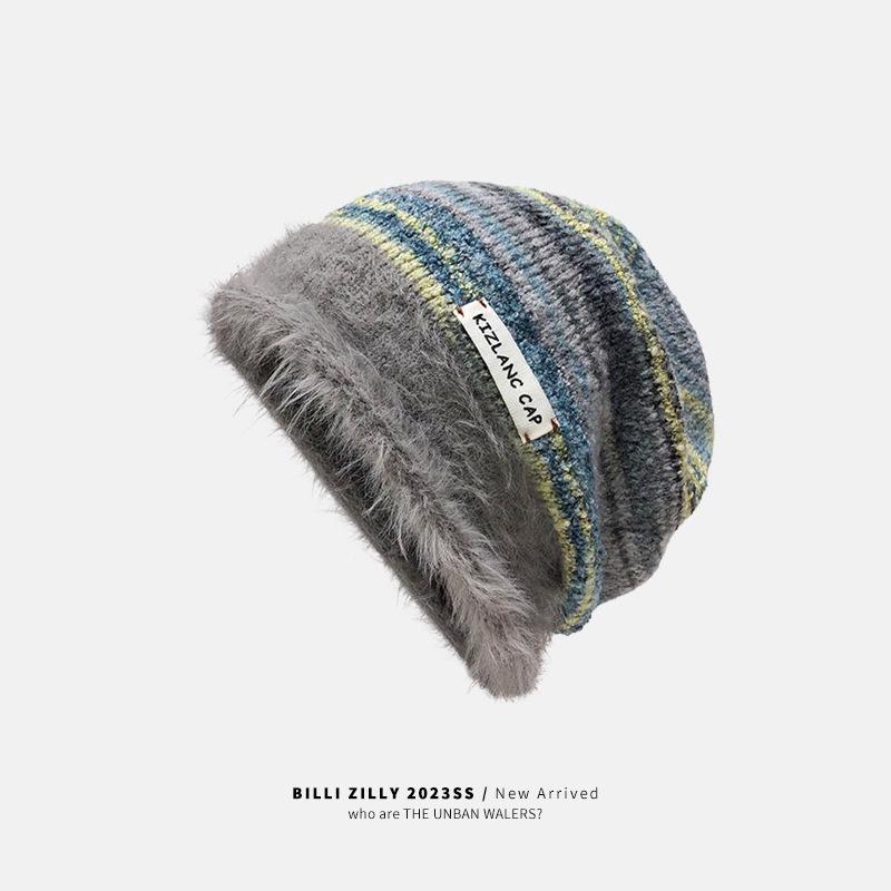 Maillard pile hat children winter big head circumference showing face small wool hat warm confinement hat bag head knitted cold hat