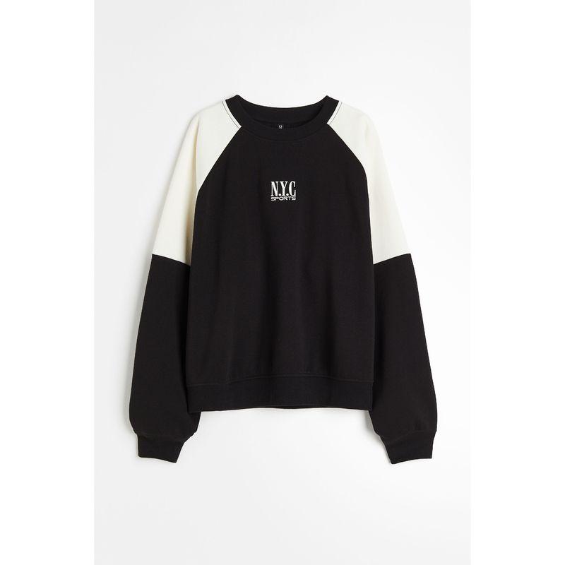 

HM Women s Long-Sleeved Fleese Autumn Plaid Soft Loose Casual Simple Fashion Tops 1163095 Black/NYC Sports 155/80A