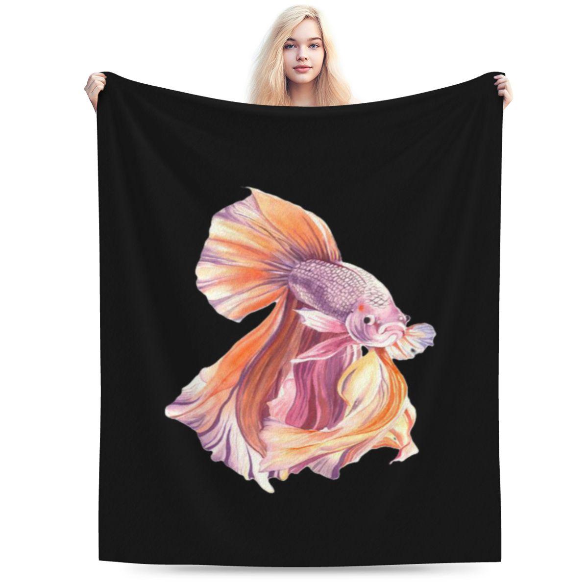 Betta Fish Watercolor Custom Comfortable Gift An UltraSoft Micro Fleece Blanket 75x100cm 30x40in