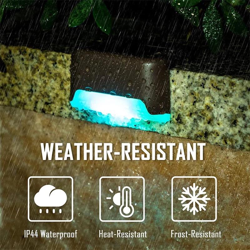4/6/8/12/16/20/24Pcs New Solar Fence Light Railing Stair Lamp Outdoor Waterproof LED Step Light Courtyard Decorative Wall Light