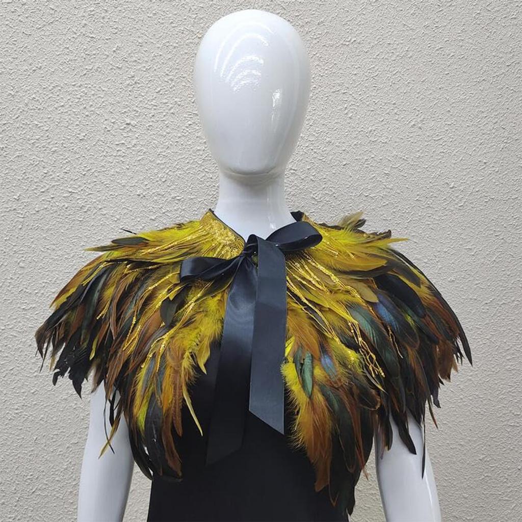 Gothic Feather Shawl Stage Makeup Ball Costume Accessories