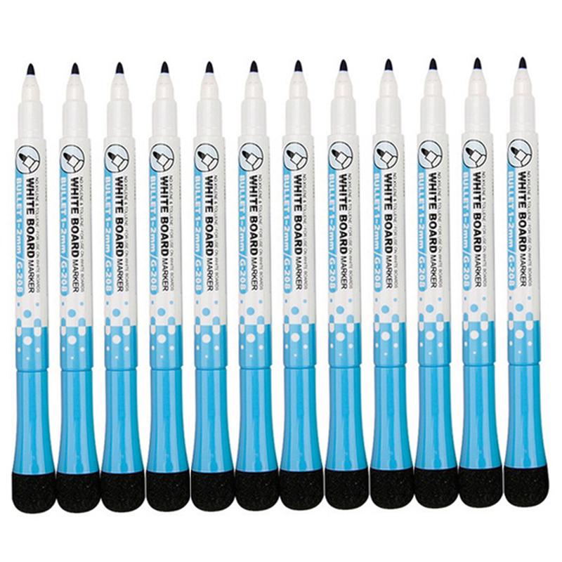 

GXIN G-208 12Pcs Set Dry Erase Markers Whiteboard Markers Ultra Fine Tip Markers for School Office Home Blue