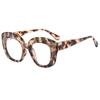 Big frame leopard reading glasses for men women fashion anti blue light reading glasses hyperopia lenses +1.0 +1.5 +2.0