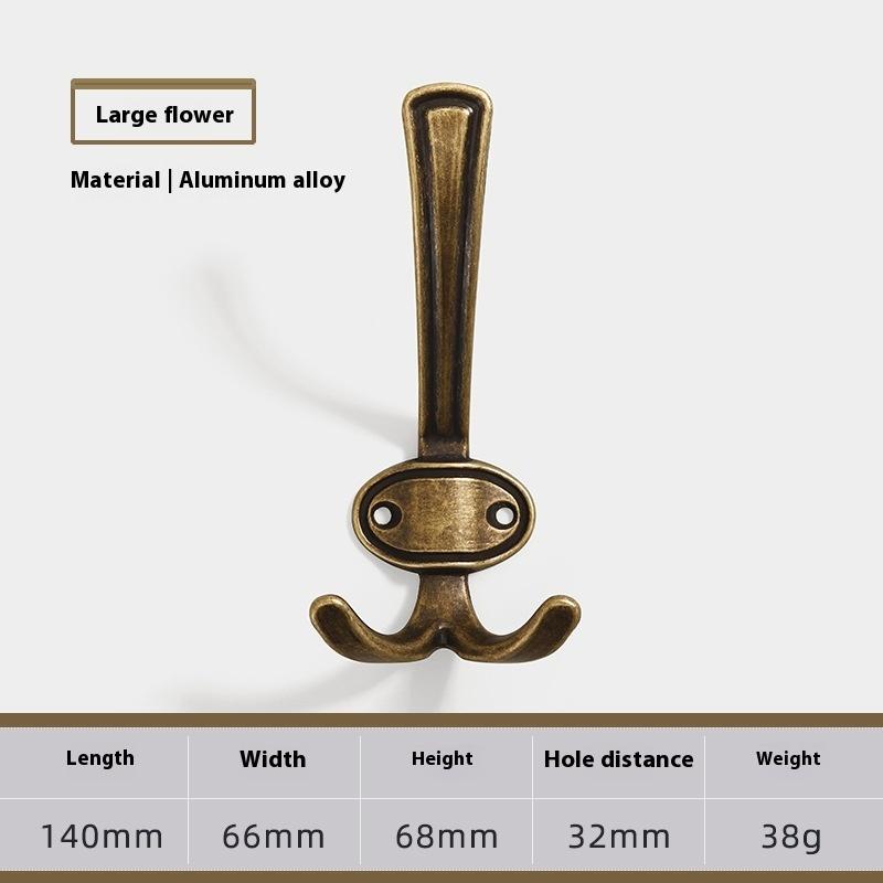 1Pcs Zinc Alloy Bronze Wall Mounted Hook Rustic Key Coat Bag Hat Hanger Robe Hooks Hanging Kitchen Bathroom Room Coat Rack Hooks