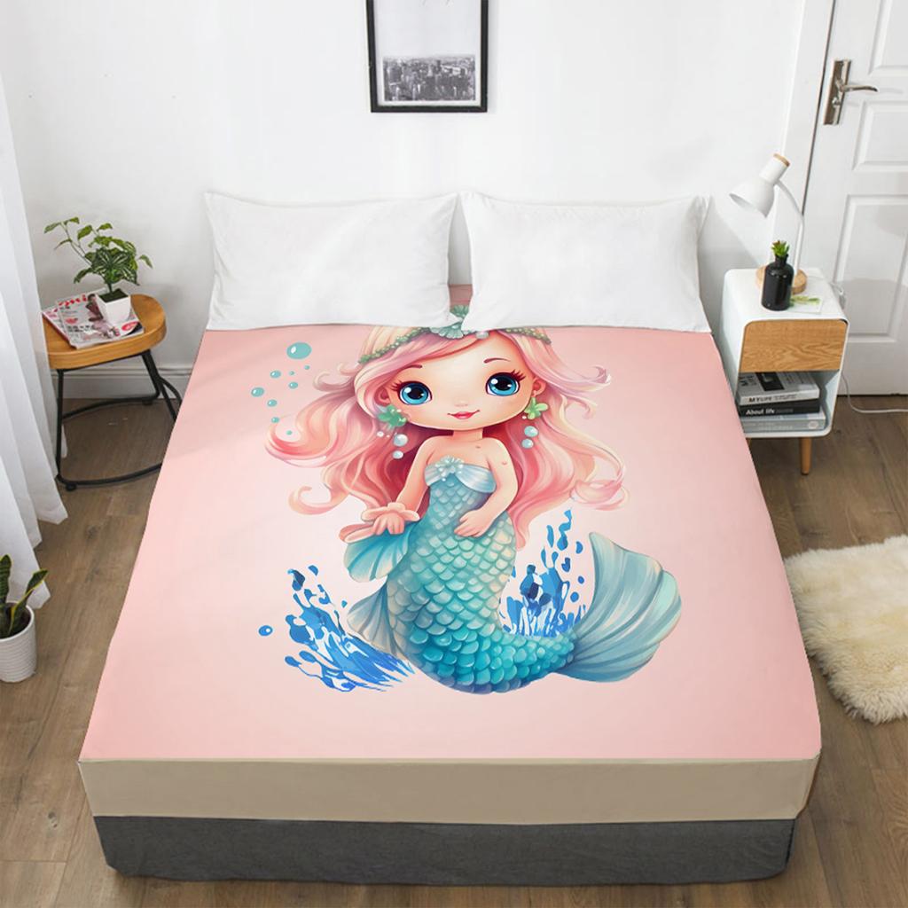 Kids Unicorn Pattern Bed Sheet Bed Sheet High End Printed Mattress Cover Bed Sheet Home Textile Bedding Single Piece