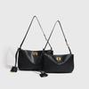 Korean Solid Color Shoulder Bag Underarm Bag Lock Small Square Bag Motorcycle Handbag Bag French Crossbody Bag Simple