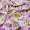 Romantic Purple French Silk Crepe Chiffon Fabric - Soft, Non-Transparent, Spring & Summer Print