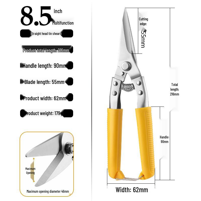Heavy Duty Tin Snips - Multifunctional Dragon Bone Shears for PVC, Wire, Ducts, and Steel Strip Cutting