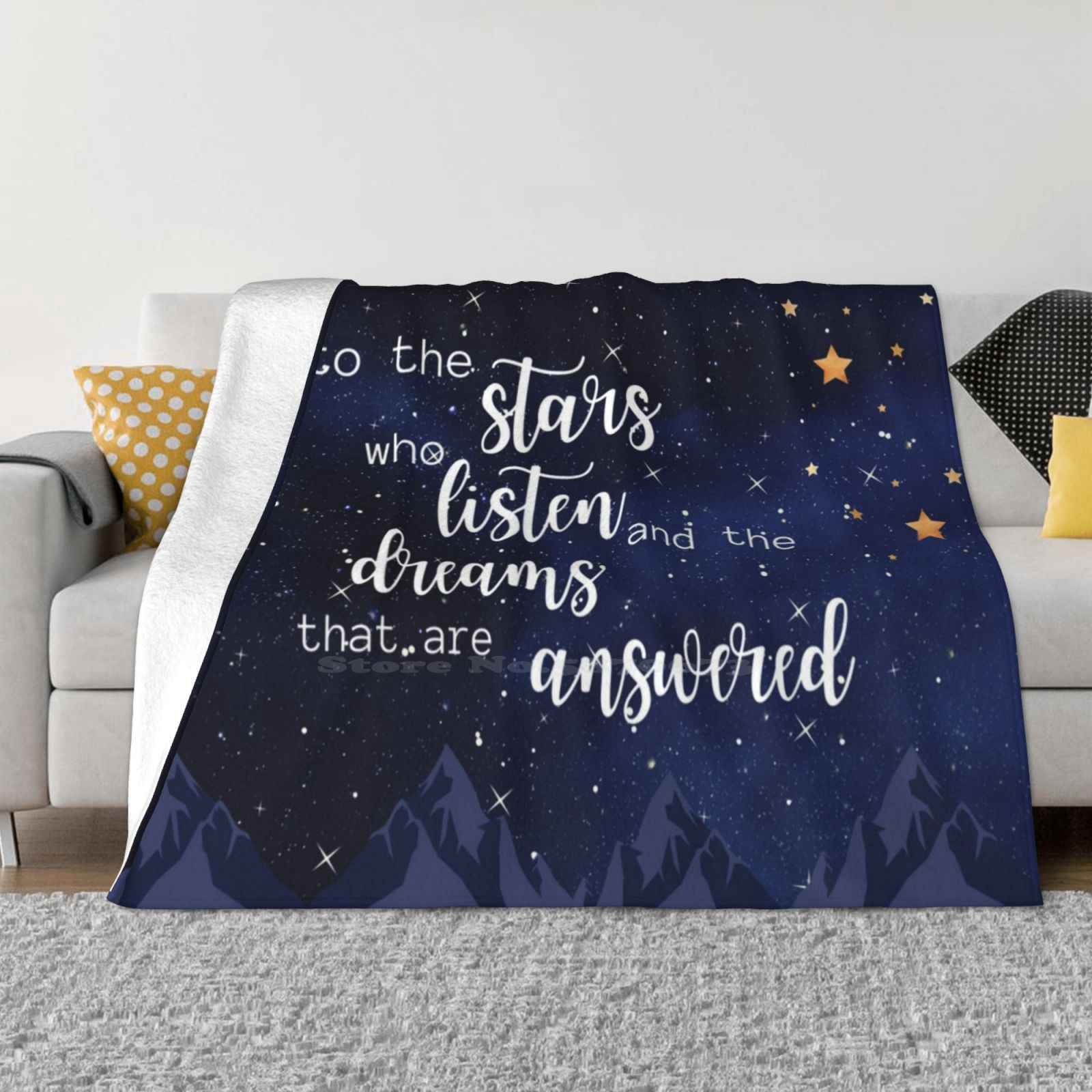 

To The Stars Who Listen Creative Design Light Thin Soft Flannel Blanket Bookish Art Reading Read A Book A Day Readers Bookworm 30x40in