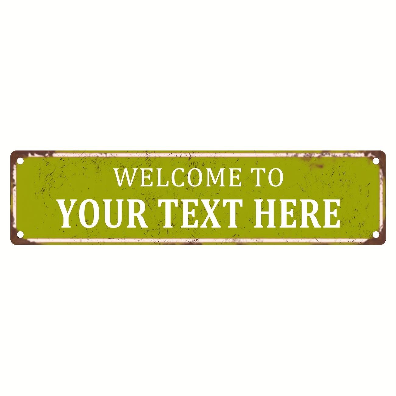 Custom Retro Metal Welcome Sign for Home Decor Personalized Wall Art зелёный