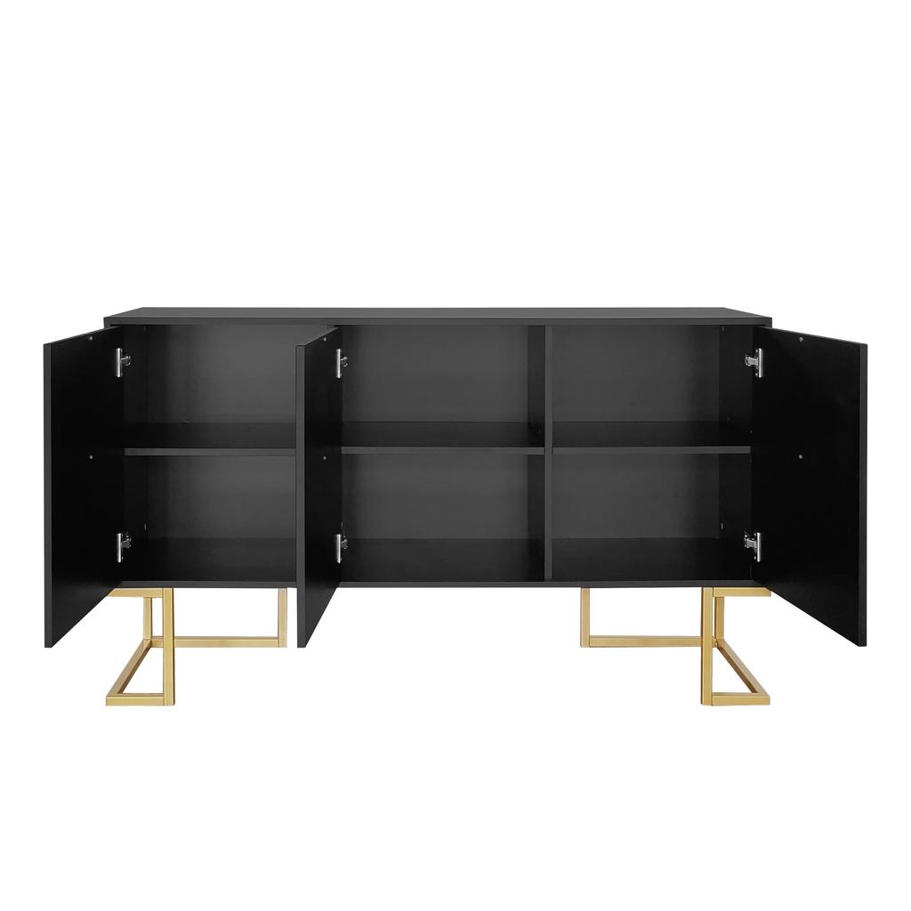 Sideboard Kommode mit 3 Türen, Moderne Küchenschrank mit Verstellbare Ablage, Buffetschrank mit viel Stauraum, schlichten Stil