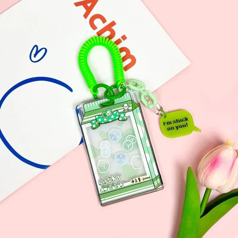 1 Stück transparenter Kpop-Fotokartenhalter aus Acryl, schicke süße koreanische Schutzhülle im Milchsaft-Stil, ID-Bus-Kartenschutz