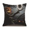 Halloween Linen Pillow Cover Printed Pillow Cover