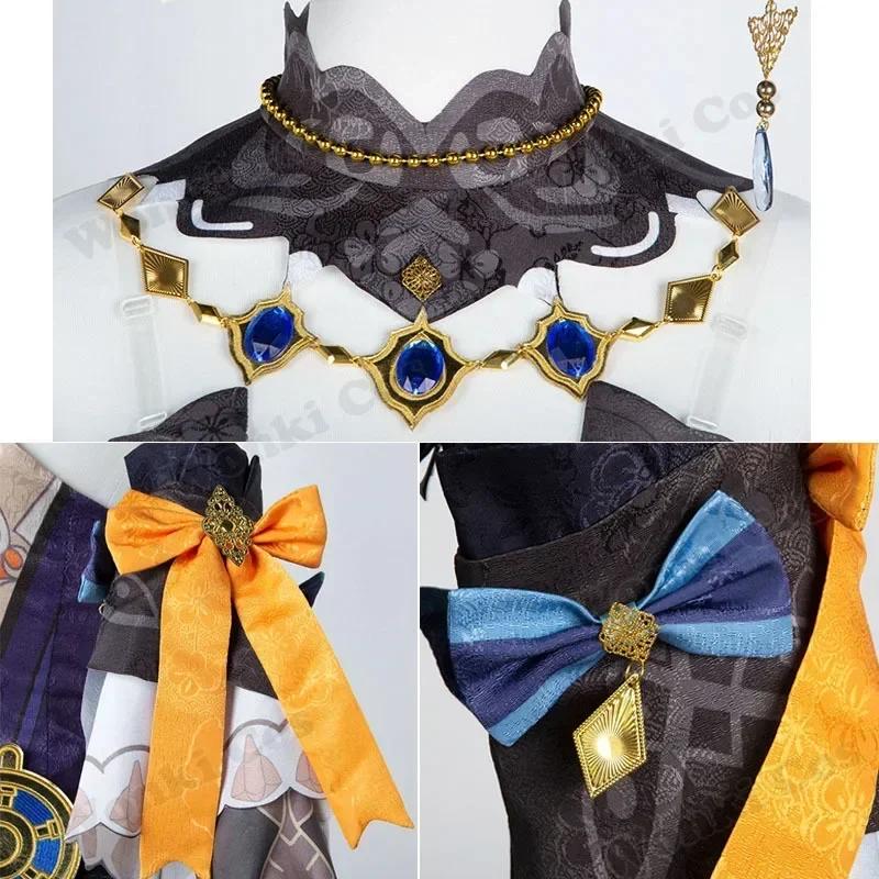 Navia Cosplay Costume Wig Long Hair With Hat Stockings Full Set Impact Fontaine  Women Party Costumes Dress