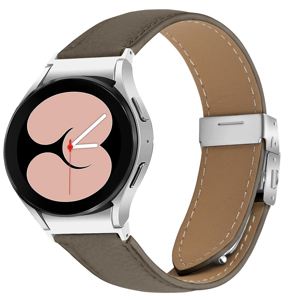 Wrist Strap with Silver Quick Release Connector For Samsung Galaxy Watch6/Watch6 Classic Genuine Leather Watch Band