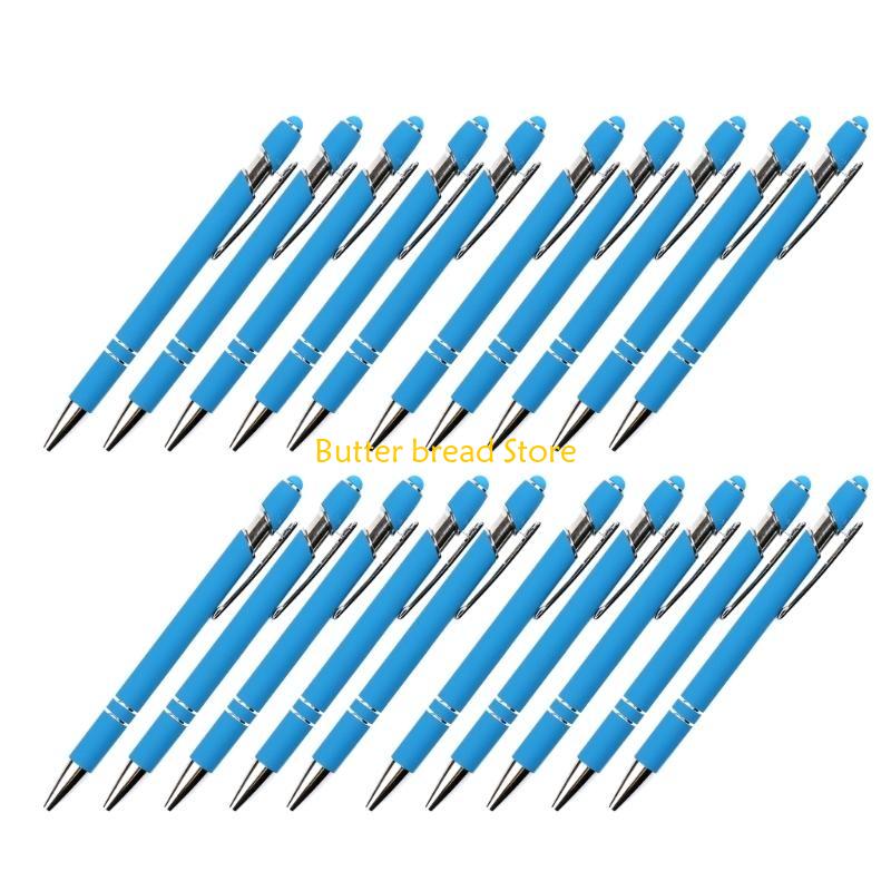 

W89C 20Pcs Retractable Touching Screen Ballpoint Pen for Writing Journaling Noting
