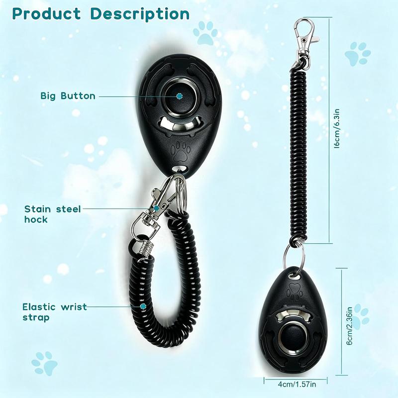 Dog Training Clicker Pet Obedience Guidance Tool With Wrist Strap Cat Behavior Correcting Clicker For Potty Chewing Barking