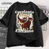 Cocofanto Elefanto Meme Amuzant Italian Brainrot Tricou Clasic Bumbac Mânecă Scurtă Tricou Gât Rotund Respirabil Top Casual