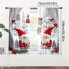 Set Of 2 Santa Claus Christmas Balloon Pattern Printed Curtains Decorations Home Room Curtain Polyester