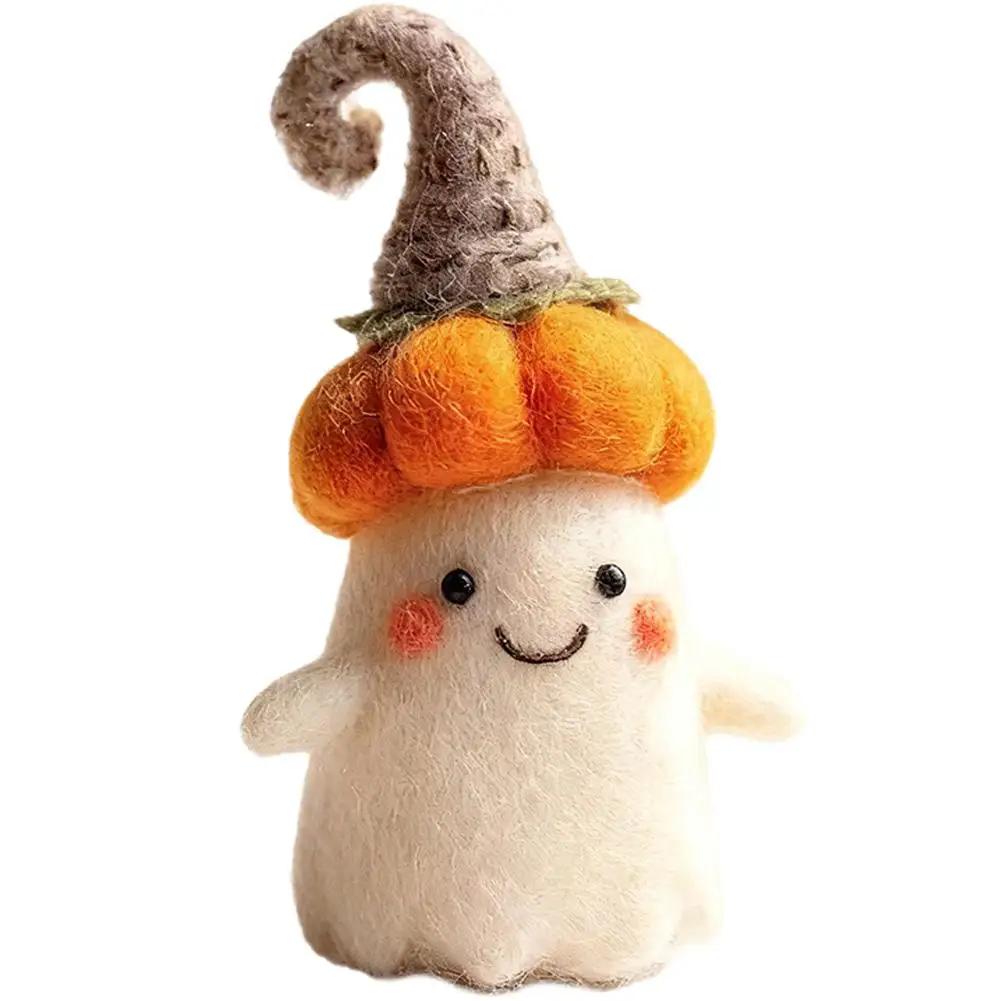 New Home Decoration Handmade Knitted Witch Ghost Doll Ornament Cute Pumpkin Ghost Keychain for Bag Pendant Christmas O3B8
