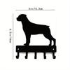 Rottweiler Metal Wall Art Key Holder Dog Leash Hanger Iron Decor