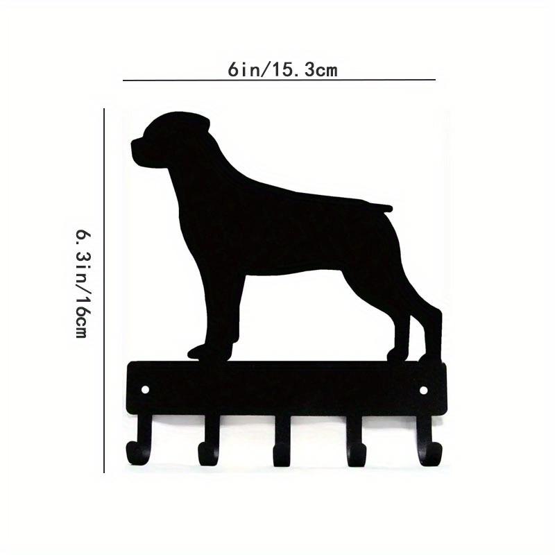 Rottweiler Metal Wall Art Key Holder Dog Leash Hanger Iron Decor