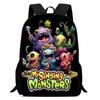 Zaino Anime Periferico My Singing Monster Borse Scolastiche da Uomo e da Donna