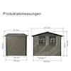 Galvanized Steel Garden House 254.2x170.2cm (4.33 m²), Brown, with Two Openable Double Windows, Lockable Double Doors and Decorative Flower Rack