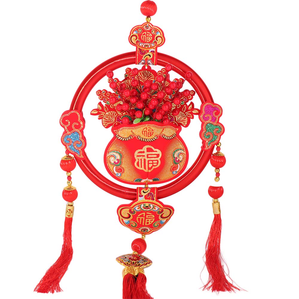Chinese New Year New Year Fish Pendant Hanging Traditional Lucky Bag Pendant Tassels Red Spring Festival Ornament