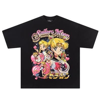 Sailor Moon Water Ice Moon T-shirt Vintage Anime Vintage Amerikaanse Stijl Hip Hop Street Heren Dames T-shirt Streetwear