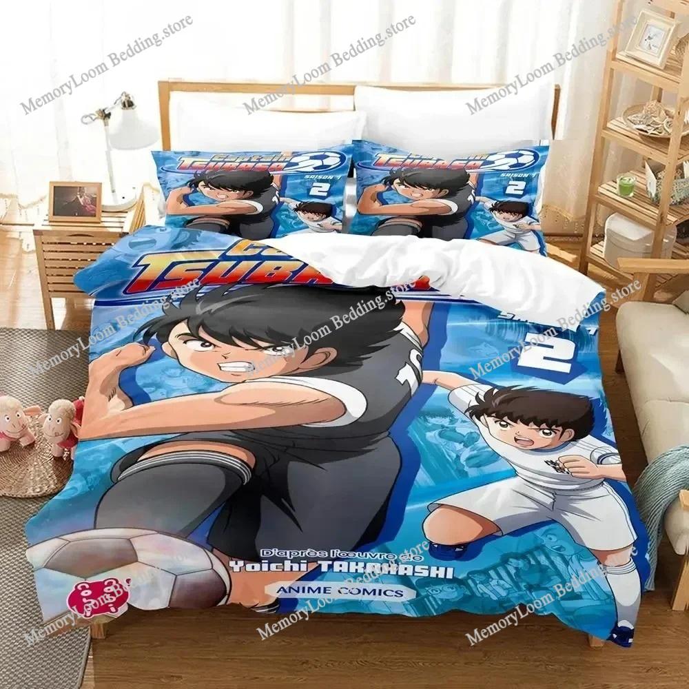 3D Printed Anime Captain Tsubasa Bedding Set Boys Girls Twin Queen Size Duvet Cover Pillowcase Bed Kids Adult Home Textileextile