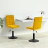 Day and Night - Day and Night Swivel Dining Chairs 2 Pcs Mustard Yellow Velvet