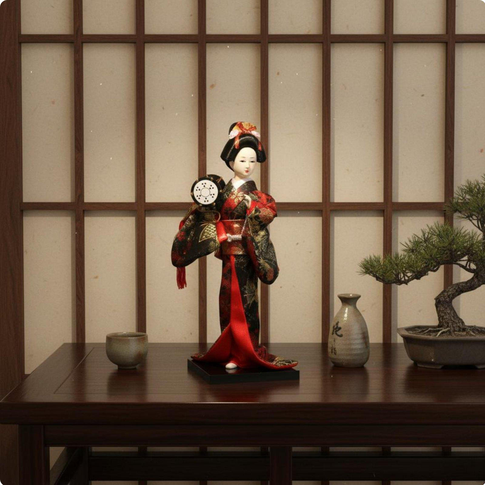 Japanese Geisha Doll Intricate Craftsmanship Traditional Figurine Collectible