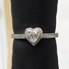 Huitan Shiny Silver Color Heart Rings for Women Simple and Stylish New Trendy Wedding Female Rings  Fashion Party Gift Jewelry