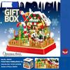 Christmas gingerbread house model building assembly, Christmas apple building blocks toys, children's holiday gift.