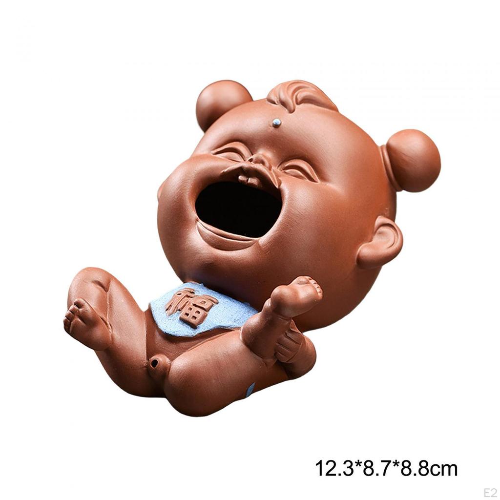 Keramická čínská figurka Ton Fu Baby Mini čajové zvířátko DIY řemesla do terária Soška batolete Příslušenství
