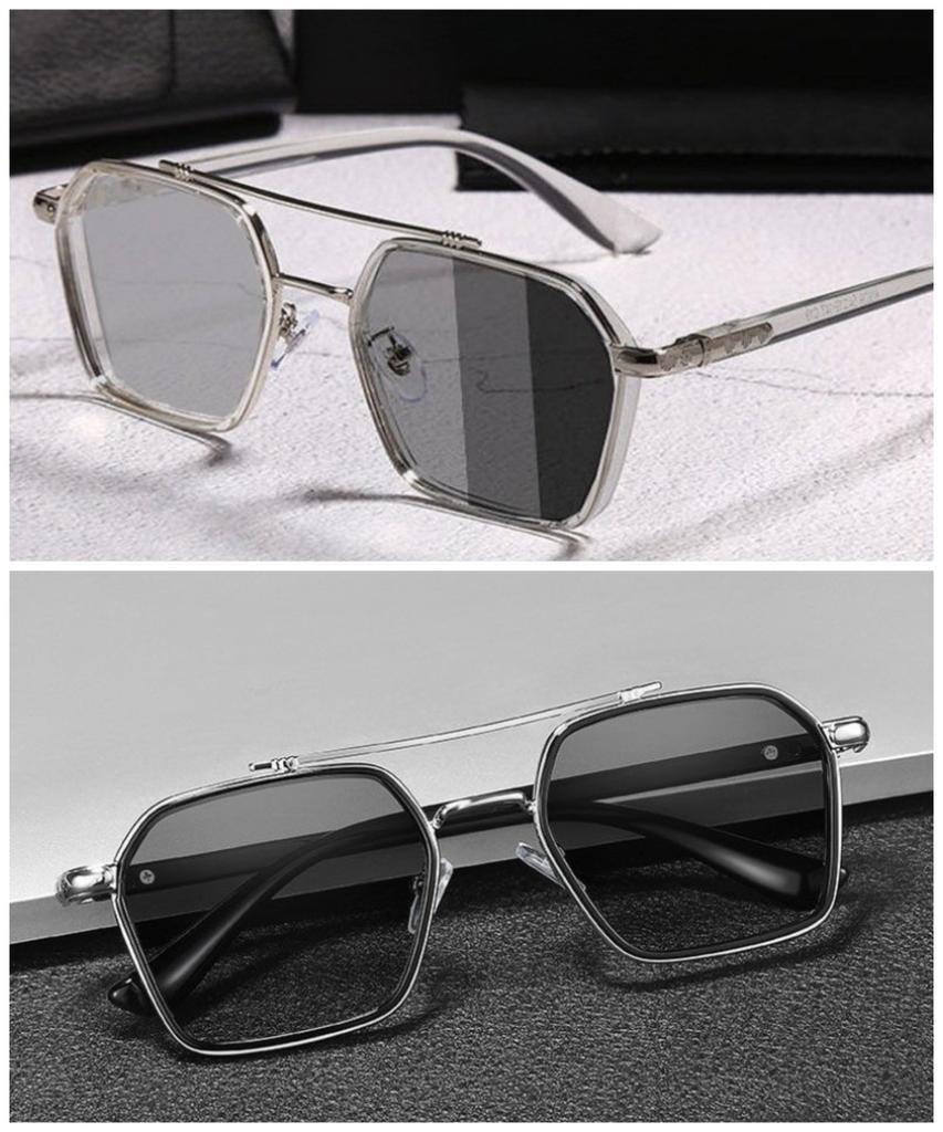 Fotochromatické Polarizované Sluneční Brýle UV400 Pilotní Styl Zabarvující se Čočky Pánské Antireflexní Řidičské Brýle Odstíny pro Muže