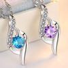 Heavenly Feather Pendant Necklace - Korean Style Crystal Jewelry, Love of the City Collection