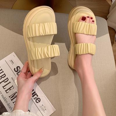 Non-slip Slippers Women Outerwear 2024 New Summer Thick-soled Sandals Women Casual and Comfortable Flat-bottomed Slippers Women