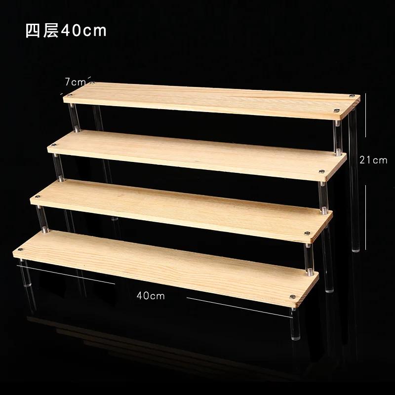 Acrylic Wooden Display Riser Stand for Funko POP Figures,Earring Ring Holder Cupcake Stand,Perfume Stand Organizer Display