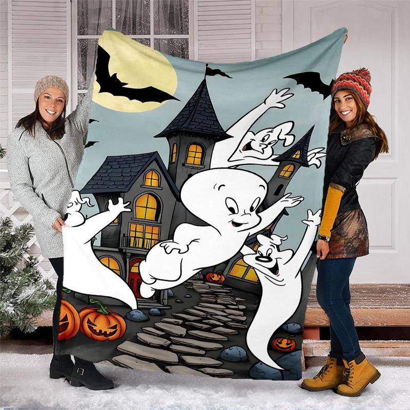 1pc Casper1 Theme Blanket - Digital Print, Polyester, Cozy for All Seasons, Perfect for Outdoor, and Travel