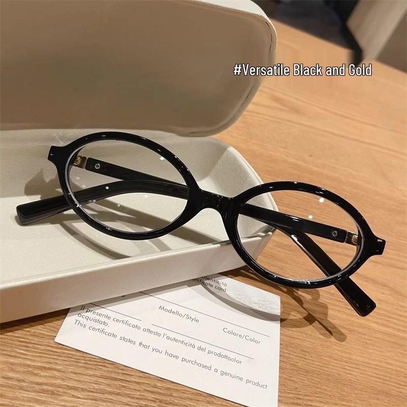 Retro Korean Style Oval Myopia Glasses Frame for Women – Small Nerd Glasses for Live Streaming