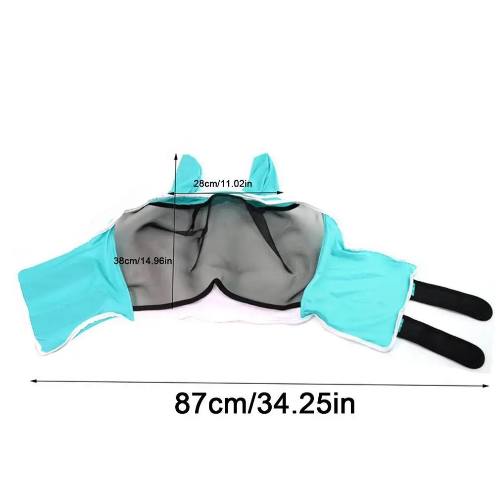 Fliegenmaske für Pferde – UV-Schutz, ergonomisch, ideal für den Sommer, Augenschutz, Ohrenschutz, Halbgesichtsschutz aus Netzgewebe