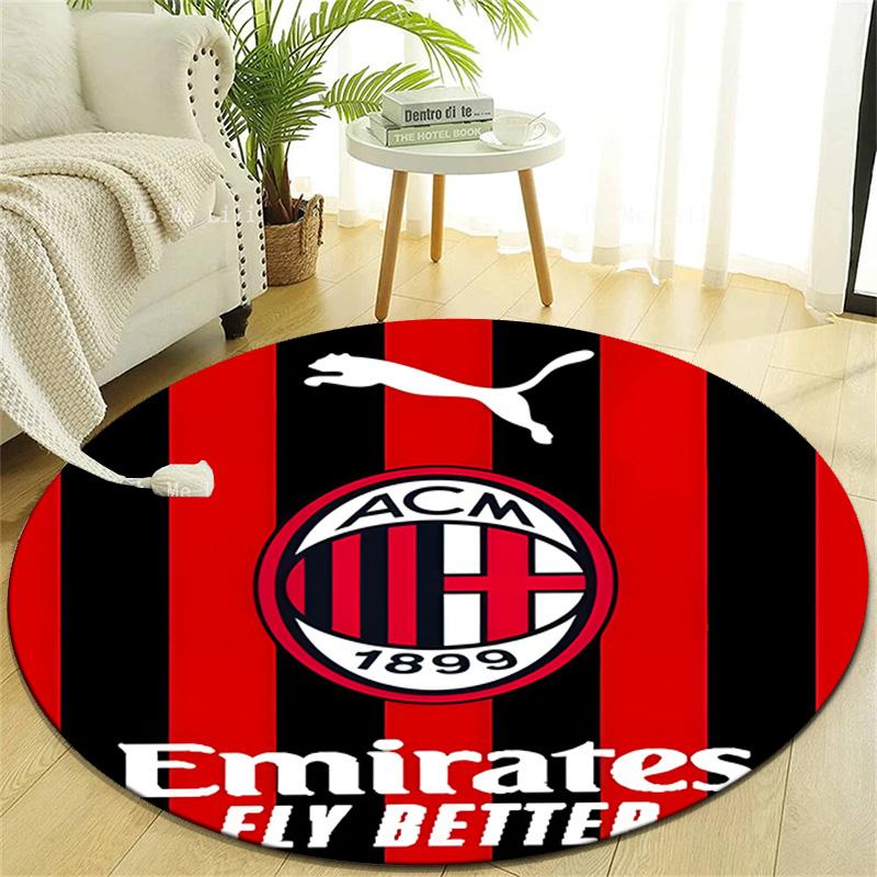 1pc A-AC Milan Print Round Carpet Chair Round Carpet Suitable for Bedroom Living Room Home Decorative Carpet