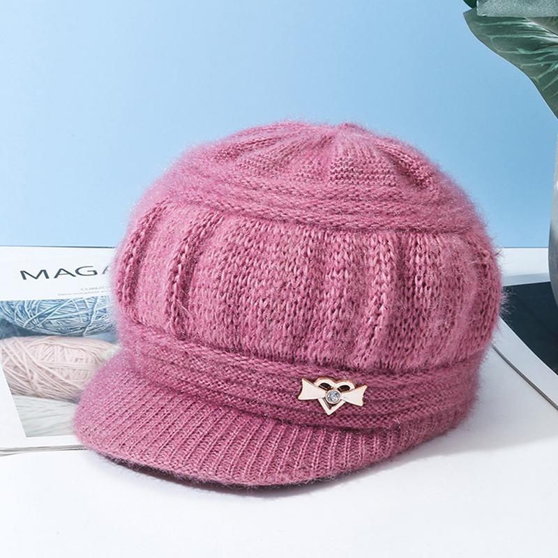 

Женская шапка Ool, плюшевая, вязаная, ветрозащитная, для защиты ушей розовый