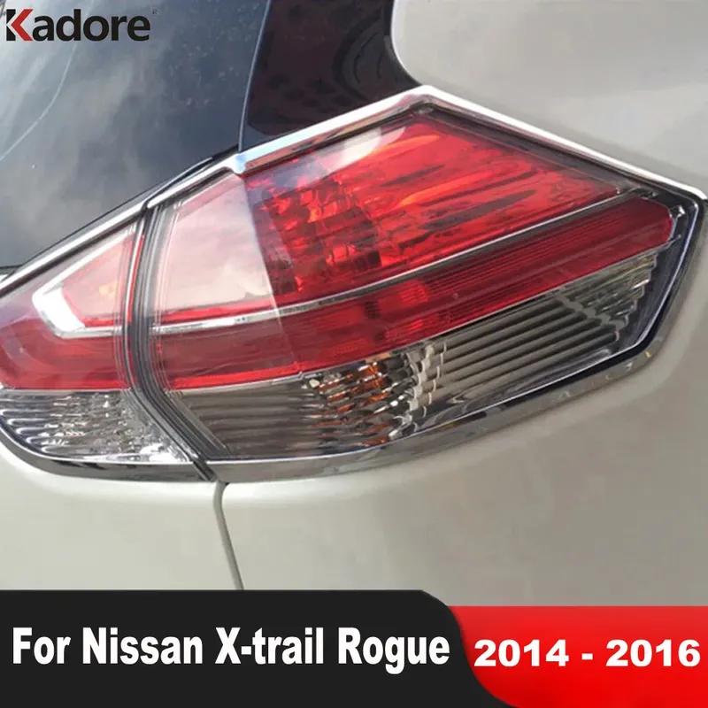 Rear Tail Light Lamp Cover Trim For Nissan X-TRAIL Rogue 2014 2015 2016 Chrome Car Taillight Bezel Trims Accessories