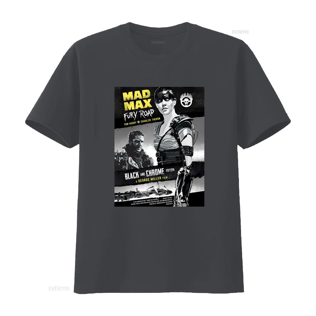 Mad Max Fury Road Black and Chrome Edition T Shirt Retro Movie Classic Design vintage Washed designer clothes Stretched Stylish