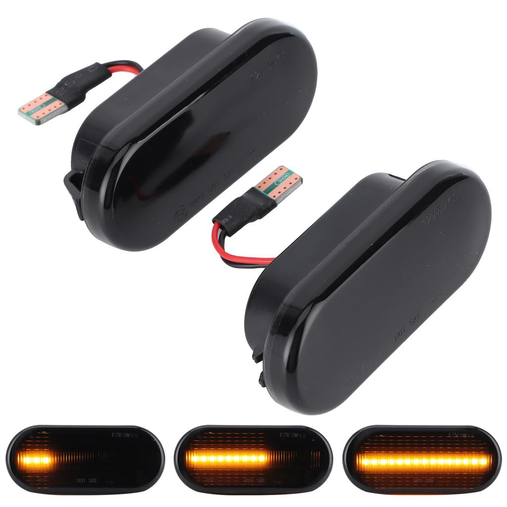 2Pcs LED Side Marker Lights Fender Turn Indicator Lamp Car Modification Smoked