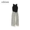 EditionP Women's Faux Two-Piece Vest Spliced Maxi Dress